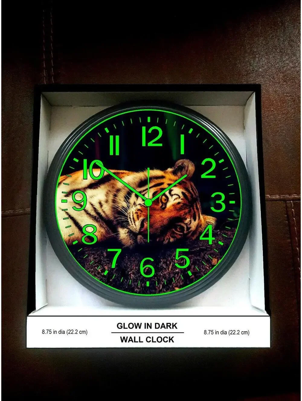Tiger Glow in the Dark Wall Clock Living room pet Wall Clock